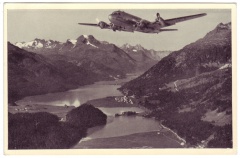 'Swissair DC-4 über den Alpen'